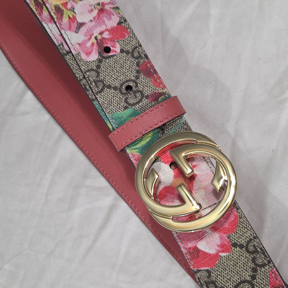 Gucci Blooms Floral Belt Pink Gold GG Buckle - Picture 13 of 16